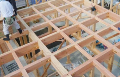 ねじれに強い オリジナル剛床工法　写真